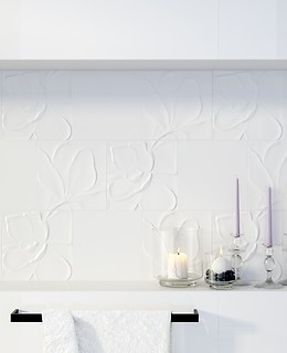 White structured tiles from Opoczno