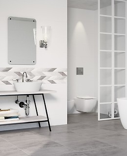White bathroom in vintage style