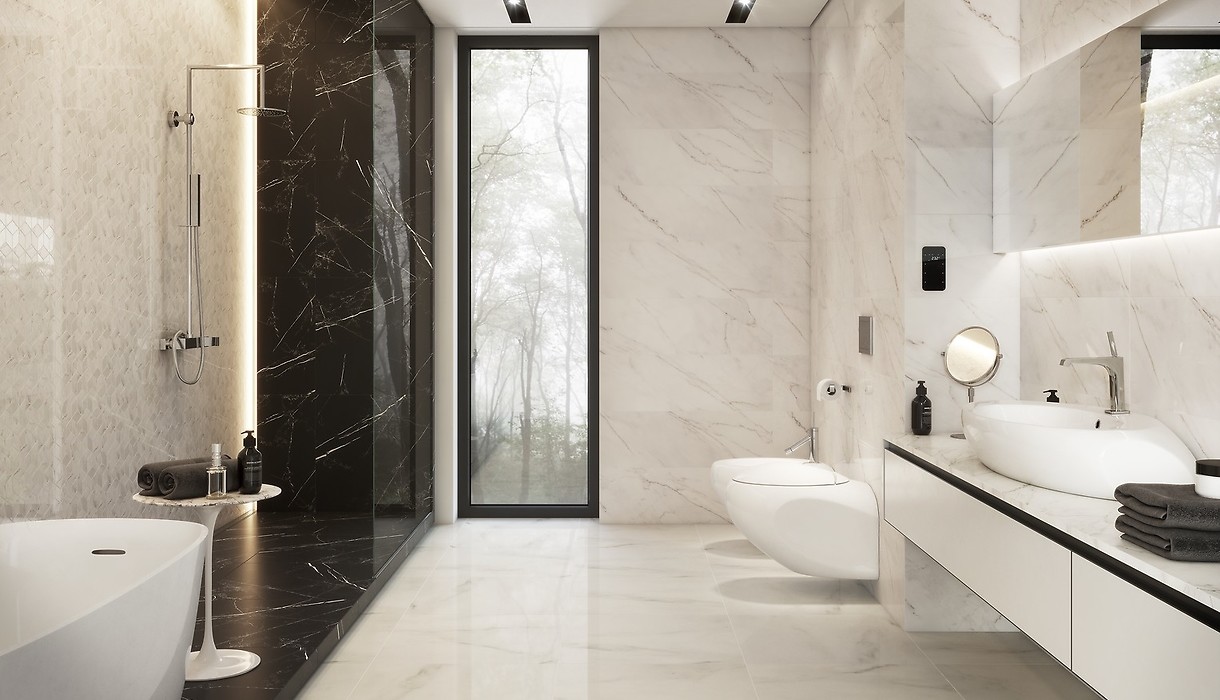 Marble-inspired bathroom from Opoczno