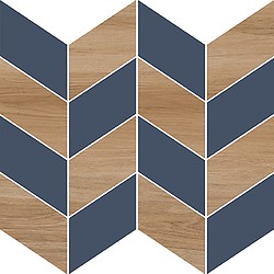 Love You Navy Full Mosaic Satin