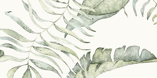 Motti Leaf White Mix Satin Rect