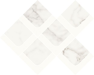 Silver Wish White Mosaic Satin
